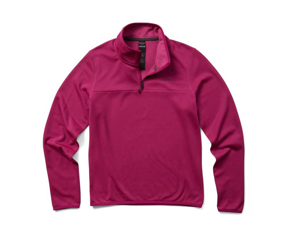 Merrell Bluse Dame - Terrain Geotex 1/4 Zip - Lyserød - WLH937018